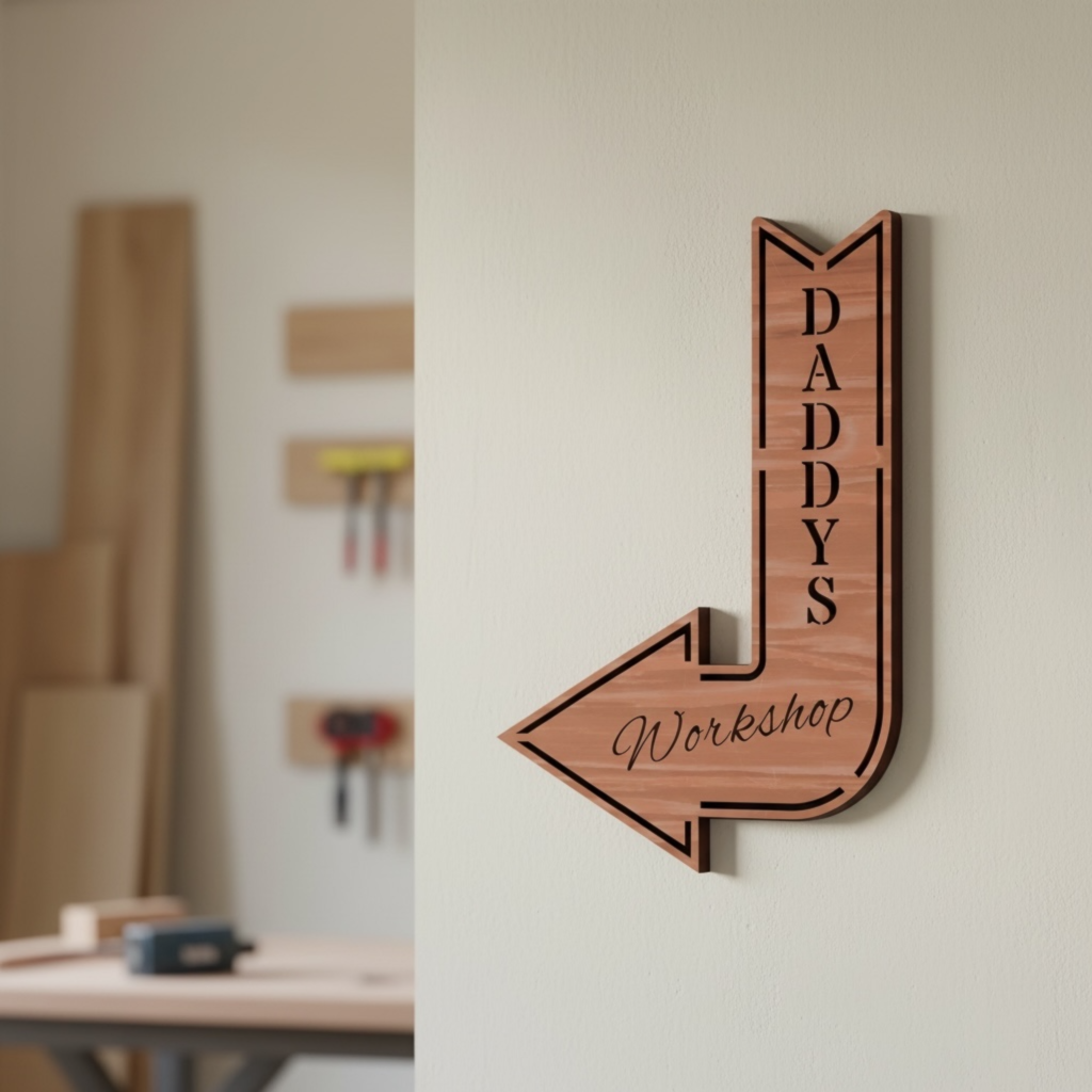 Personalised Arrow Workshop Sign